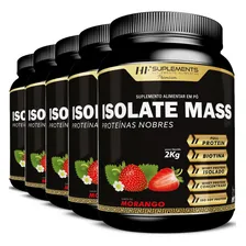 5x Isolate Mass Hipercalorico Proteinas Nobres 2kg Morango Foto mini 1