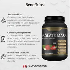 5x Isolate Mass Hipercalorico Proteinas Nobres 2kg Morango Foto mini  3