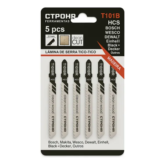 5x Lamina Serra Tico Tico T101b Compativel Bosch Makita Wesc Foto 1