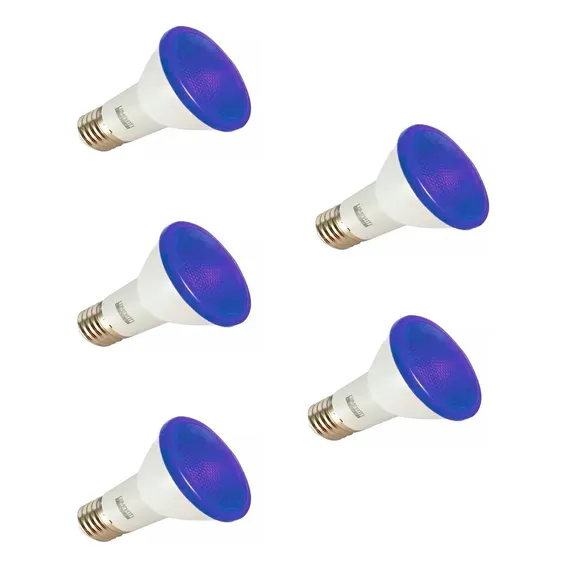 5x Lâmpadas Decoração Azul Par20 Externa Led 6w Prova D'água Foto 1
