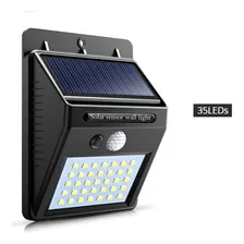 5x Luminária Solar Parede 35 Led Sensor Movimento Externa 7w Cor Preto Cor da luz Branco-frio 3.7V Foto mini 1