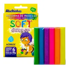 5x Massinha Soft Glitter 90g Com 6 Cores Acrilex Cor Colorido Foto mini  2