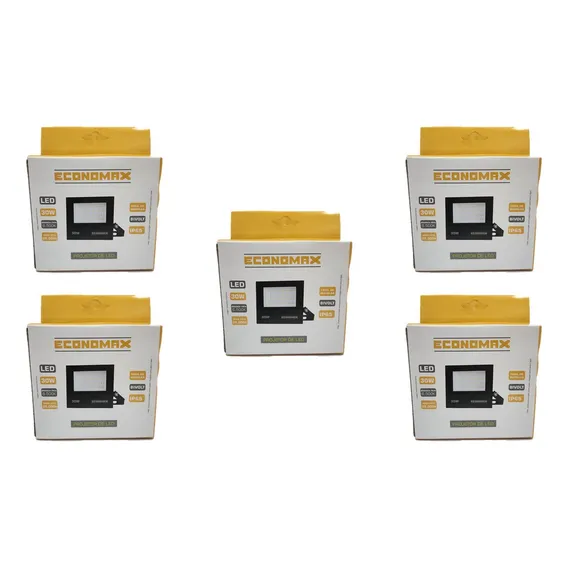 5x Refletor Economax 30w Luz Branco Frio 6500k Foto 1