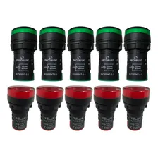 5x Sinaleiro Led Verde - 5x Sinaleiro Led Vermelho - 220v Foto mini 2