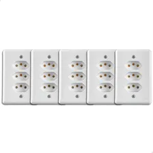 5x Tomada Tripla 2p+t 10a Monobloco Embutir Branco Foto mini 2