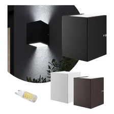 6 Arandela Led 5w 2 Fachos Dois Focos Externa Alumínio Cor Preta | Led Frio 127/220V Foto  mini 1