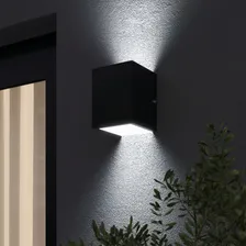 6 Arandela Led 5w 2 Fachos Dois Focos Externa Alumínio Cor Preta | Led Frio 127/220V Foto mini  3