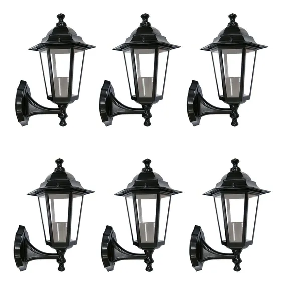 6 Arandelas Externa Rústica Preta Tlf26 Colonial Taschibra Cor Preto 110V/220V Foto 1