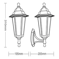 6 Arandelas Externa Rústica Preta Tlf26 Colonial Taschibra Cor Preto 110V/220V Foto mini 4