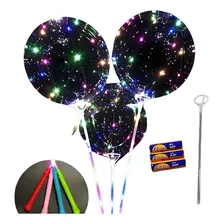 6 BalĂŁo Led Bubble Transparente Vareta Pilha Festa B Foto mini 1