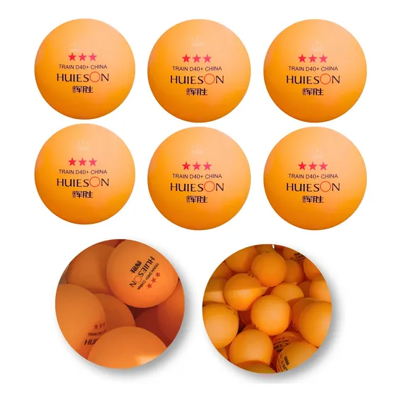 6 Bolas Ping Pong Huieson 3 Estrelas D40+ Plástico Abs Foto 1