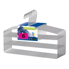 6 Cabides Para Calças Triplo Aço Cromado Reforçado Kit Foto  mini 1