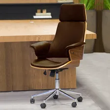 6 Cadeiras Escrit贸rio Home Office Regulagem De Altura Marrom Foto mini 2