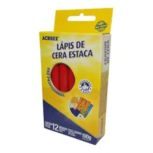 6 Caixas Lápis De Cera Estaca Vermelho - Acrilex Foto mini 2