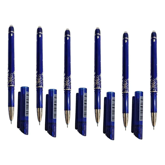 6 Caneta Magica Tecido Papel Que Apaga Vapor Calor Borracha Tinta Azul Exterior Azul Foto 1