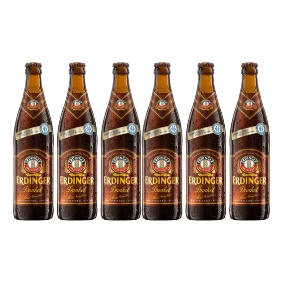6 Cerveja Escura Erdinger Dunkel 500ml - Alemanha Foto 1