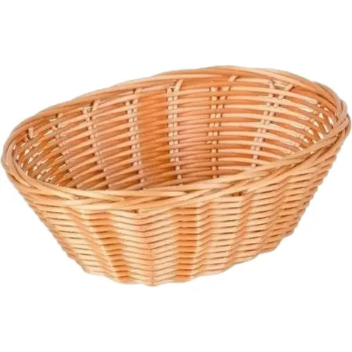 6 Cesto Oval Vime Sintético 22 Cm Ref 12140 Cor Marrom Foto 1