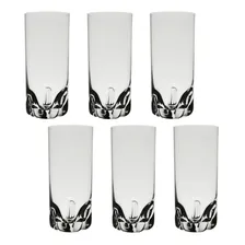 6 Copos Longos De Cristal Para Água 300ml Trio Bohemia Cor Incolor Foto mini 1