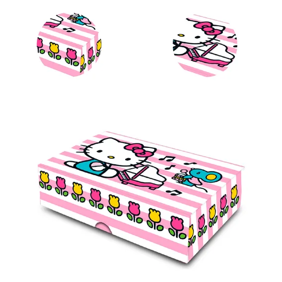 6 Decoração Caixa Para Doce Hello Kitty Festa Aniversário Foto 1
