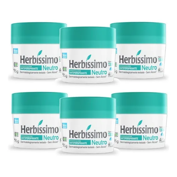 6 Desodorante Creme Herbissimo Neutro Antitranspirante 55g Foto 1