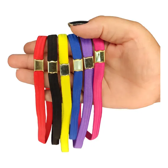 6 Elásticos Faixa Cabelo Headband Tiara Masculina Afro Puff Cor 6 Cores Foto 1