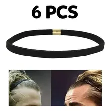 6 Elásticos Faixa Cabelo Headband Tiara Masculina Afro Puff Cor Preto Foto  mini 1