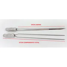 6 Espetos Para Churrasco Em Inox Espada E Duplo 54cm Lamina Foto mini  3