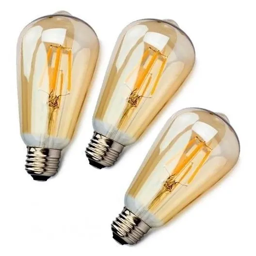 6 Lampadas Edison St64 De Led Vintage Retro Design Loft Luz Branco-quente 127V Foto 1