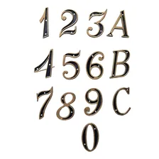 6 Letras Números Residenciais Apartamento Pvc Cor Preto/dourado Foto mini 1