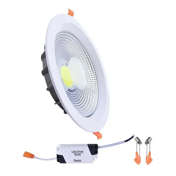 6 Luminárias Embutir Downlight Led Cob Slim 35w-3150lum Tyf Estrutura Branco Frio 6000k Foto 1