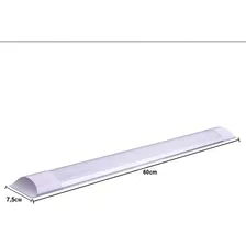 6 Luminárias Led 20w Linear 60cm Bivolt Branco Frio 110V/220V (Bivolt) Foto mini  2
