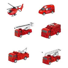 6 Miniatura Caminhões Brinquedo Vermelho Betoneira Magirus Foto mini 4
