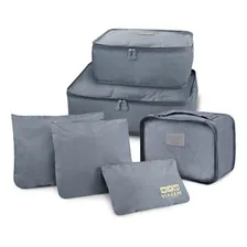 6 Organizador De Mala P/ Viagem Necessaire Jacki Design Cinza Foto mini 1