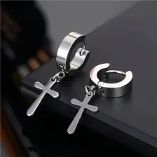6 Pares Brinco Masculino Argola Cruz Aço Inoxidável Foto mini 1