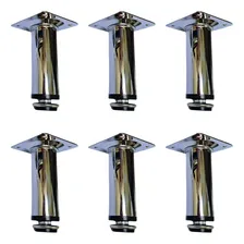 6 Pé Para Móveis Armários Redondo Cromado 12cm Regulável Foto mini  2