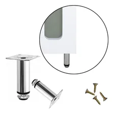6 Pé Para Móveis Armários Redondo Cromado 12cm Regulável Foto  mini 1