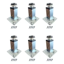6 Pé Quadrado Cromado Regulável Para Móveis, Cozinha Pé 8cm Foto  mini 1