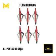6 Pontas De Caça Para Flecha Arco Recurvo Composto Balestra Cor Vermelho Foto mini  3