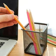 6 Porta Treco Caneta Låpis Organizador Quadrado Home Office Cor Preto Quadrado 6pçs Foto mini 4