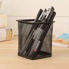 6 Porta Treco Caneta Låpis Organizador Quadrado Home Office Cor Preto Quadrado 6pçs Foto mini 2