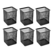 6 Porta Treco Caneta Låpis Organizador Quadrado Home Office Cor Preto Quadrado 6pçs Foto mini 1