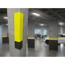 6 Protetores Estacionamento Coluna Garagem Cantoneira Cor Amarelo/preto Foto mini  2