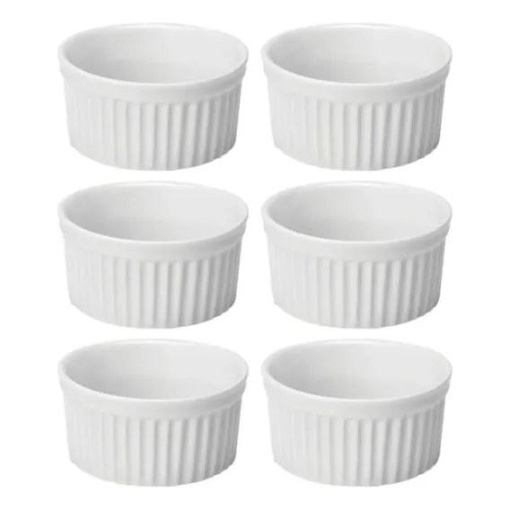 6 Ramekin Grande Grand Gateau 200 Porcelana Ref 287 Cor Branco Molheira Potinho Foto 1