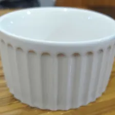 6 Ramequin 100ml Porcelana Branco Suflê Pure Escondidinho Frisado sem desenho Foto mini  3