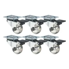 6 Roda Rodízio Giratório Gel Silicone 35mm Com Trava Mixso Foto  mini 1