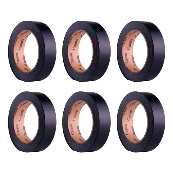 6 Rolos Fita De Borda Acabamento M贸veis Preto Tx 22mm X 50m Foto 1