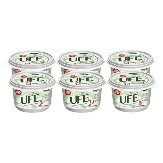 6 Sabão Em Pasta De Coco Ufe - Feito Com Óleo De Coco 500g Foto 1