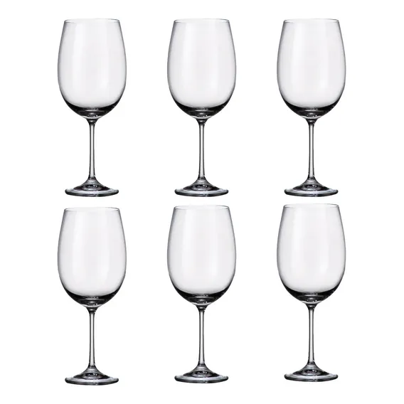 6 Taças De Cristal Para Vinho Bourgogne 640ml Milvus Bohemia Foto 1