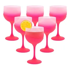 6 Taças Jateadas Em Acrílico Gin Tônica 500ml Festa Balada Cor Rosa Foto mini 1