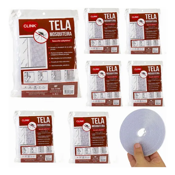 6 Tela Mosquiteira Para Janela Com Velcro Ajustável 150x180 Protetor Anti Inseto Mosquito Pernilongo Casa Foto 1